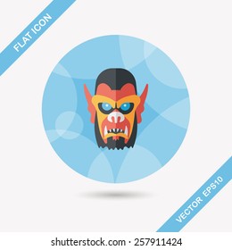 Halloween devil flat icon with long shadow,eps10