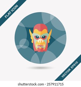 Halloween devil flat icon with long shadow,eps10