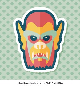 Halloween devil flat icon with long shadow,eps10