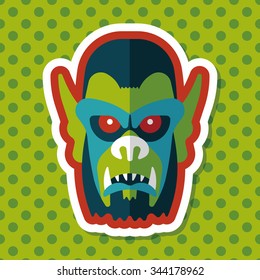 Halloween devil flat icon with long shadow,eps10