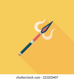 Halloween devil fork flat icon with long shadow,eps10