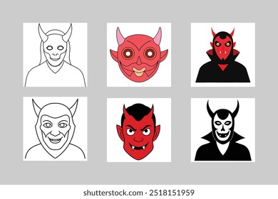 Ilustração do vetor da máscara do diabo de Halloween.