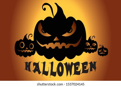 Halloween devil pumpkin vector image
