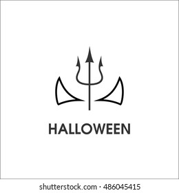 Halloween devil's horns and trident