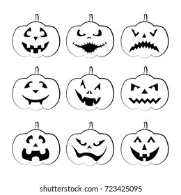 Halloween with different expressions / vector illustration