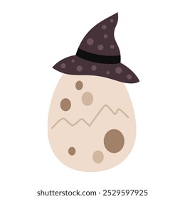 Halloween dinosaur egg clipart. Spooky Halloween festive element. Vector illustration in flat style