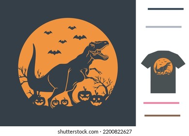 Halloween Dinosaur T Shirt Design