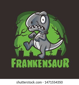 halloween dinosaurs zombie frankenstein character mascot designs