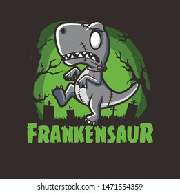 halloween dinosaurs zombie frankenstein character mascot designs