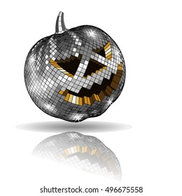 Halloween disco ball on white. Vector illustration