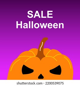 Halloween discount square template with  pumpkin