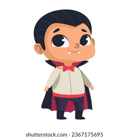 halloween disguised dracula boy illustration isolated