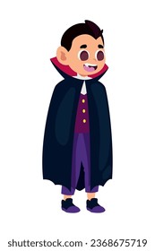 halloween disguised dracula boy illustration isolated