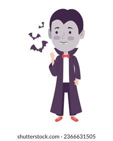 halloween disguised dracula illustration isolated