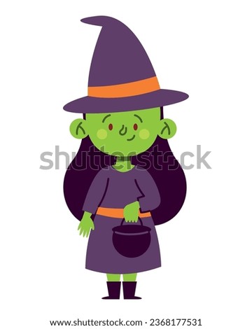 halloween disguised witch vector isolated