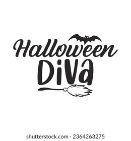 Halloween Diva - Lettering design for greeting banners, Mouse Pads, Prints, Cards and Posters, Mugs, Notebooks, Floor Pillows and T-shirt prints design.
