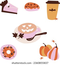 Halloween donut cafe with sweets