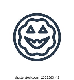 Halloween Donut for Creepy halloween Vector Icon