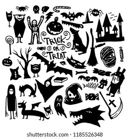 Halloween Doodle Art Draw Horror Graphic Elements