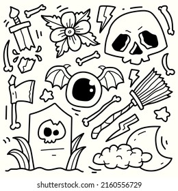 halloween doodle cartoon illustration design