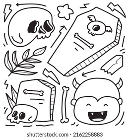 halloween doodle cartoon illustration design