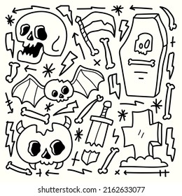 halloween doodle cartoon illustration design
