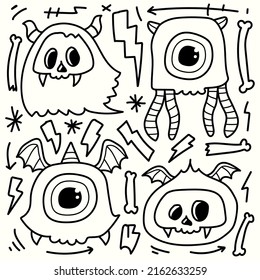 halloween doodle cartoon illustration design
