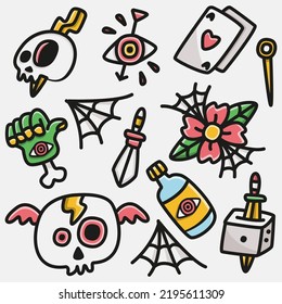 Halloween doodle cartoon illustration design