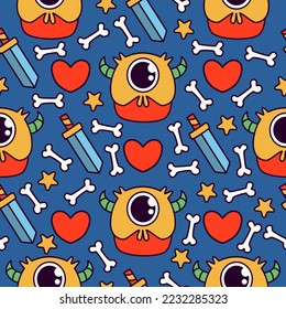 Halloween doodle cartoon illustration pattern design