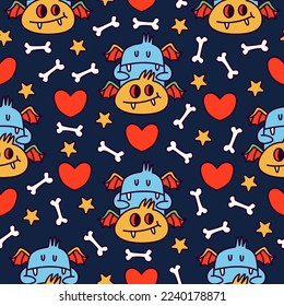 Halloween doodle cartoon illustration pattern design