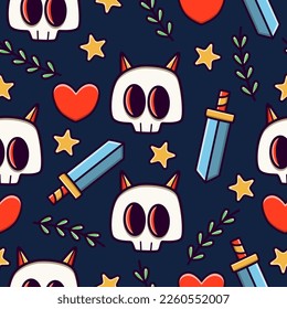 Halloween doodle cartoon illustration pattern design