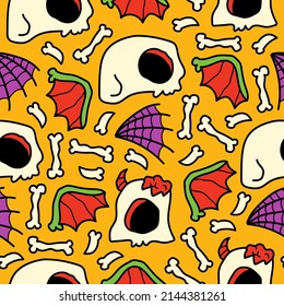 halloween doodle cartoon pattern design