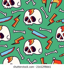 halloween doodle cartoon seamless pattern design
