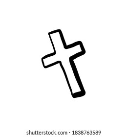 Halloween doodle cross element. Isolated vector illustration for october holiday design