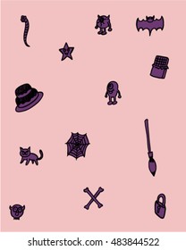Halloween doodle cute style