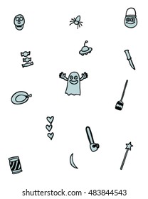 Halloween doodle cute style