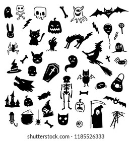 Halloween Doodle Draw Horror Graphics Elements