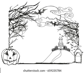 Halloween Doodle frame