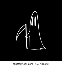 Halloween doodle ghost. Spooky and fun hand drawn icon elements for halloween decorations and sticker. EPS 8
