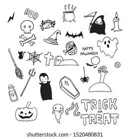 Halloween doodle hand drawing Vector