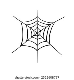 Halloween rabiscar teia de aranha desenhada à mão. Ilustração isolada de vetor