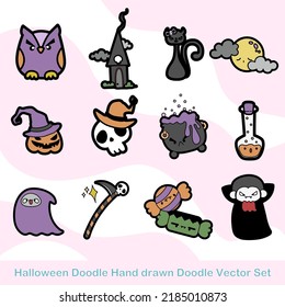 Halloween Doodle Hand Drawn Vector Collection 