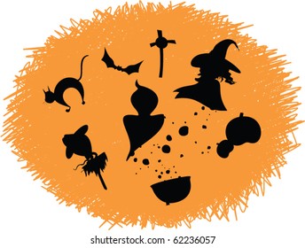 halloween doodle icons