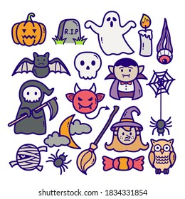 Halloween doodle illustration isolated background