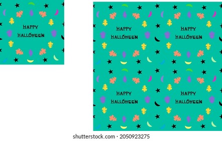 Halloween doodle pattern. Seamless pattern.