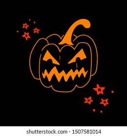 Halloween doodle pumpkin. Spooky and fun hand drawn icon elements for halloween decorations and sticker. EPS 8
