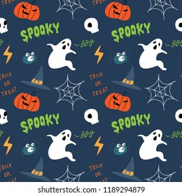 Halloween doodle seamless background