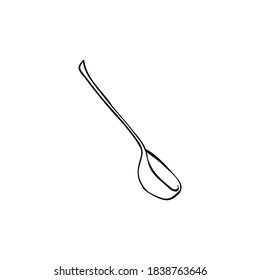 elemento cuchara de doodle de Halloween. Ilustración vectorial aislada para el diseño de plantillas de cocina