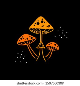 Halloween doodle toadstool. Spooky and fun hand drawn mashroom element for halloween decorations and sticker. EPS 8