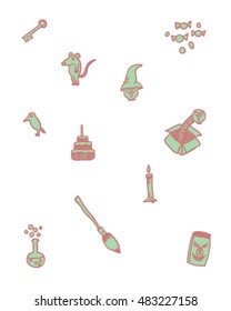 Halloween doodle vector art style
